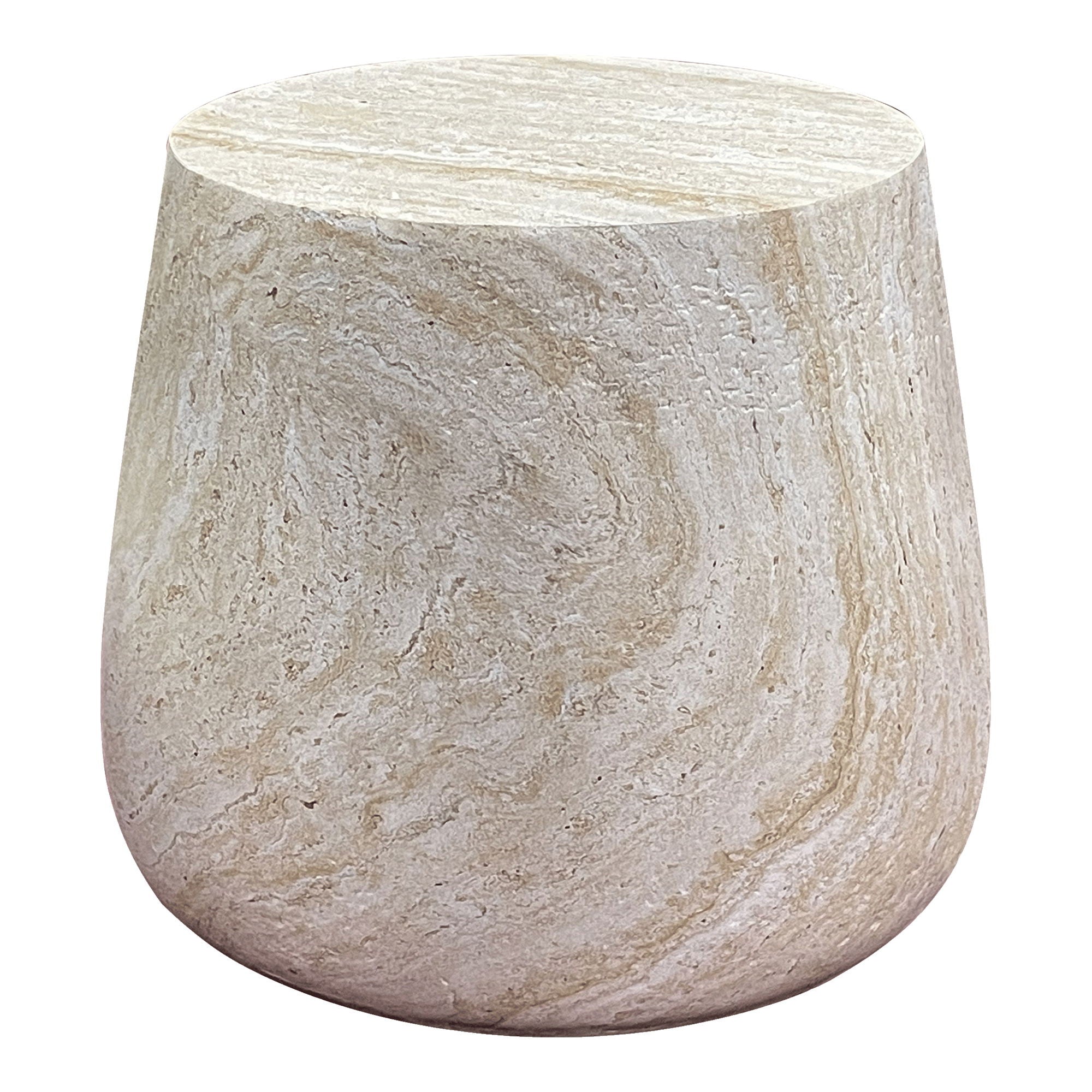 House Nordic – Bonn bijzettafel – ronde bijzettafel van naturel fiberclay met matte, lichte steentextuur, Ø47,5 cm